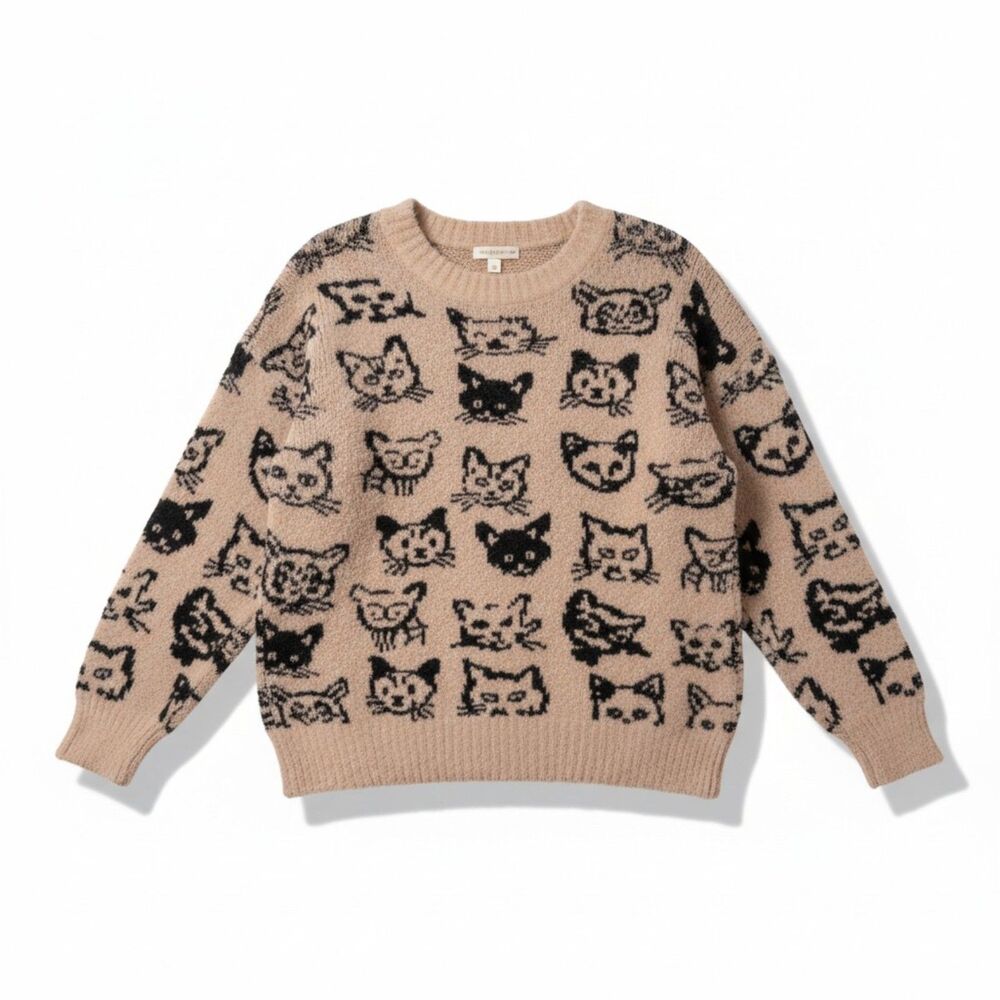 WHITE BIRCH Feline Fine Kitty Print Sweater, NEW! Size 3X